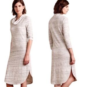 Anthropology Saturday Sunday Gray Midi Knit Dress with Cowl Neck Women’s Small